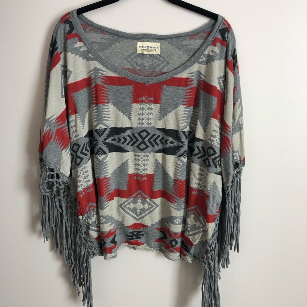 Fringe slouchy shirt